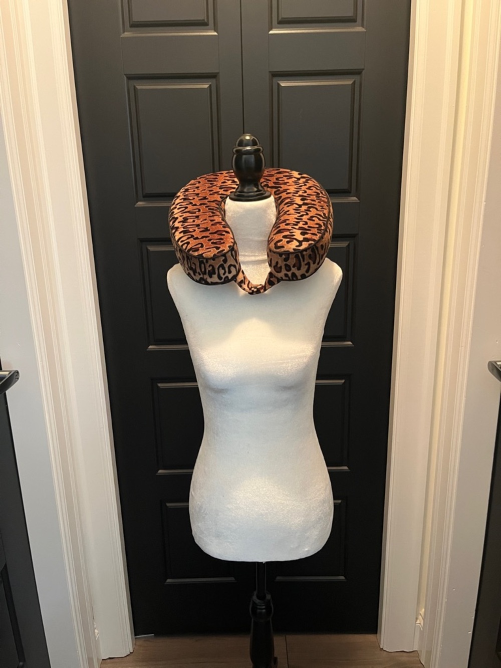 Leopard Print Travel Neck Pillow - Brown